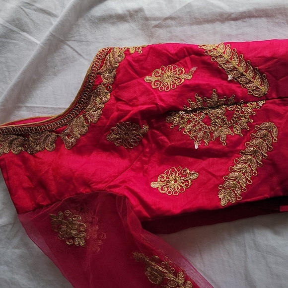 Pink saree blouse - Picture 2 of 4